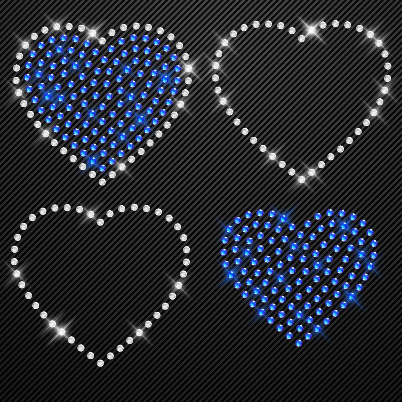 Strass Bügelbild Herzen Strassmotiv zum Aufbügeln Aufbügler Herz Love Hotfix iron-on-rhinestone transfer Bügelmotiv kristall hearts Glitzer