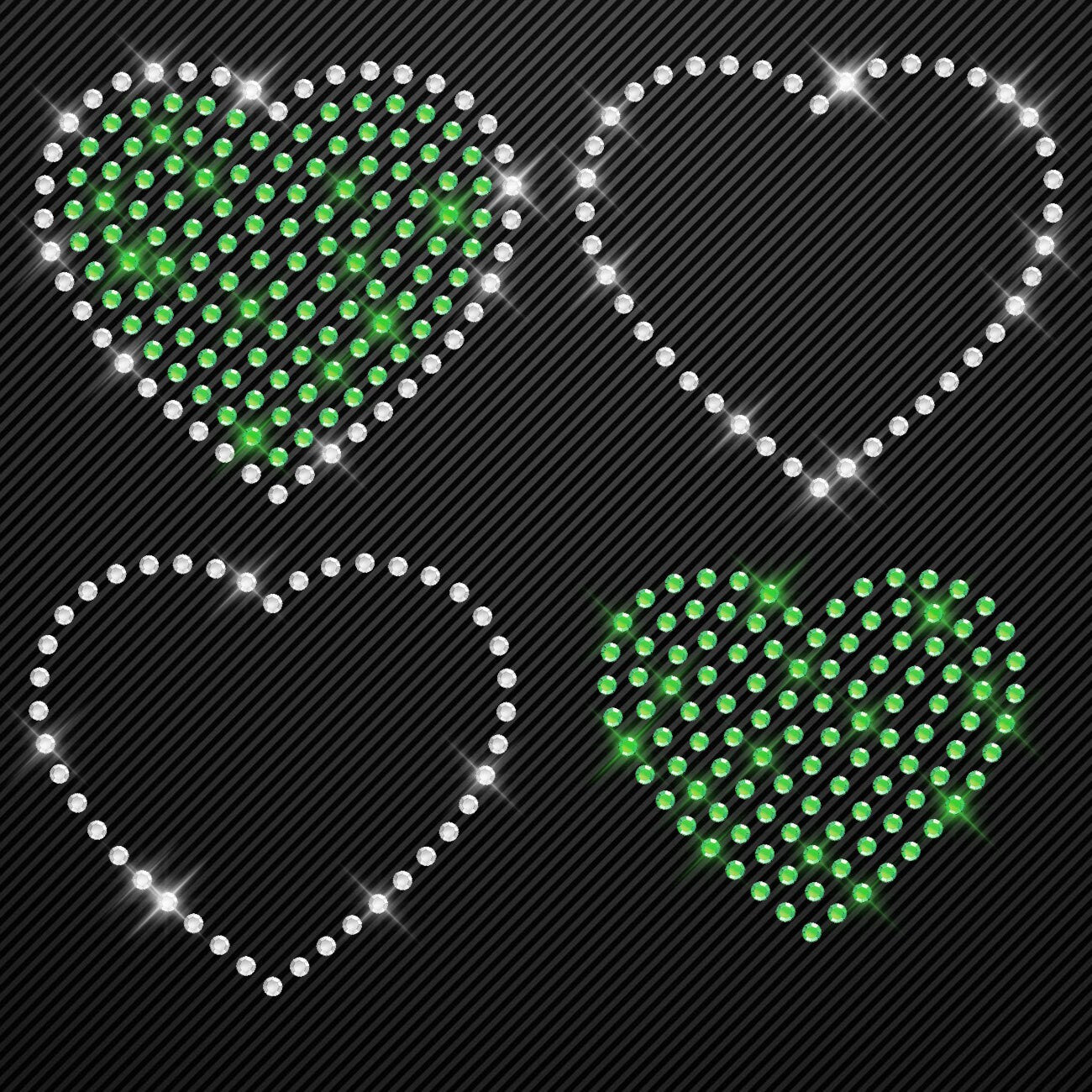 Strass Bügelbild Herzen Strassmotiv zum Aufbügeln Aufbügler Herz Love Hotfix iron-on-rhinestone transfer Bügelmotiv kristall hearts Glitzer