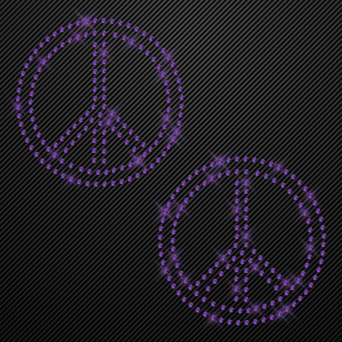 Strass Bügelbild 2 x Peace Strassmotiv zum Aufbügeln Aufbügler Peacezeichen Hotfix iron-on-rhinestone transfer Bügelmotiv Glitzer peace sign
