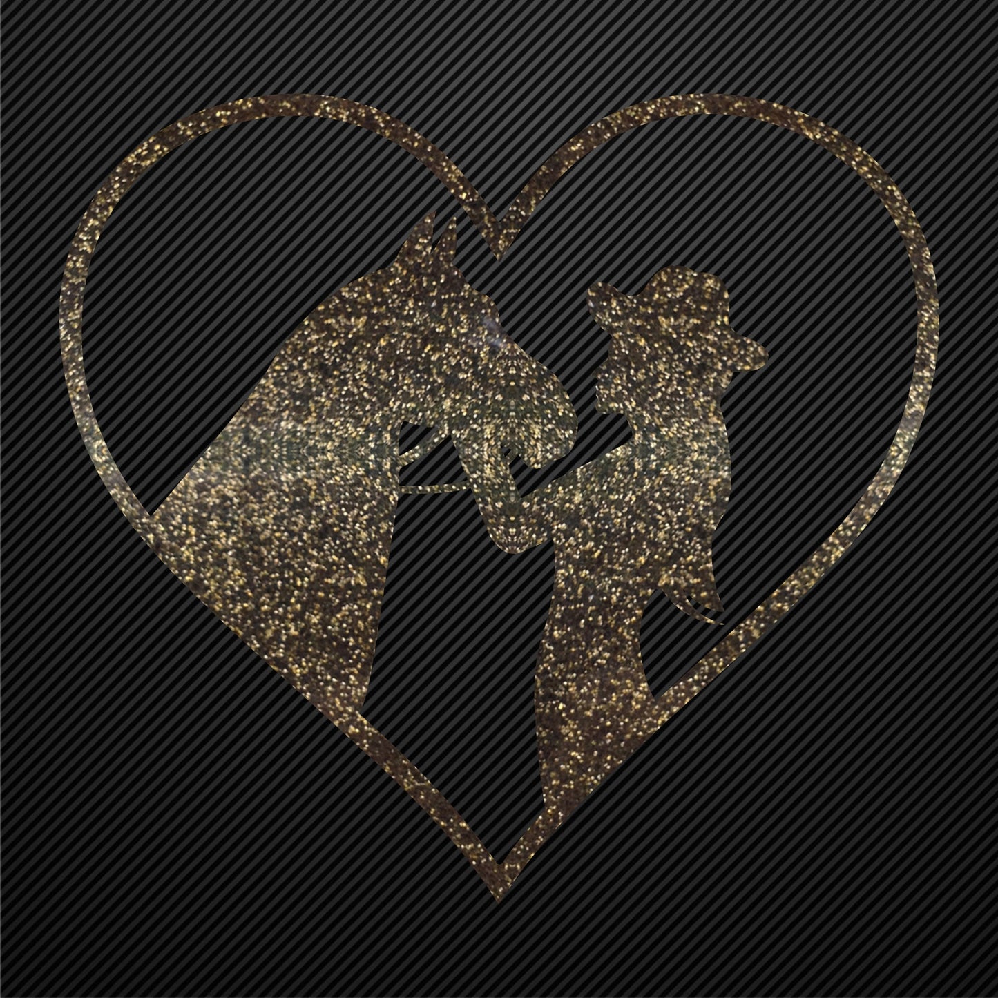 Glitzerdeals Bügelmotiv Cowgirl Aufbügler Pferd und Mädchen im Herz Glitzer Bügelbild Glitter Pferde Bügelmotiv Reiterin Glitzerbild