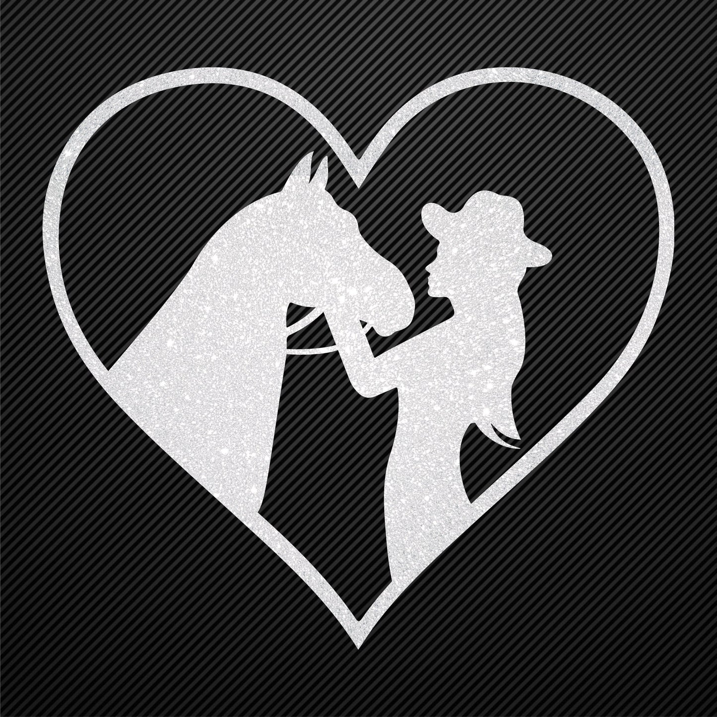 Glitzerdeals Bügelmotiv Cowgirl Aufbügler Pferd und Mädchen im Herz Glitzer Bügelbild Glitter Pferde Bügelmotiv Reiterin Glitzerbild