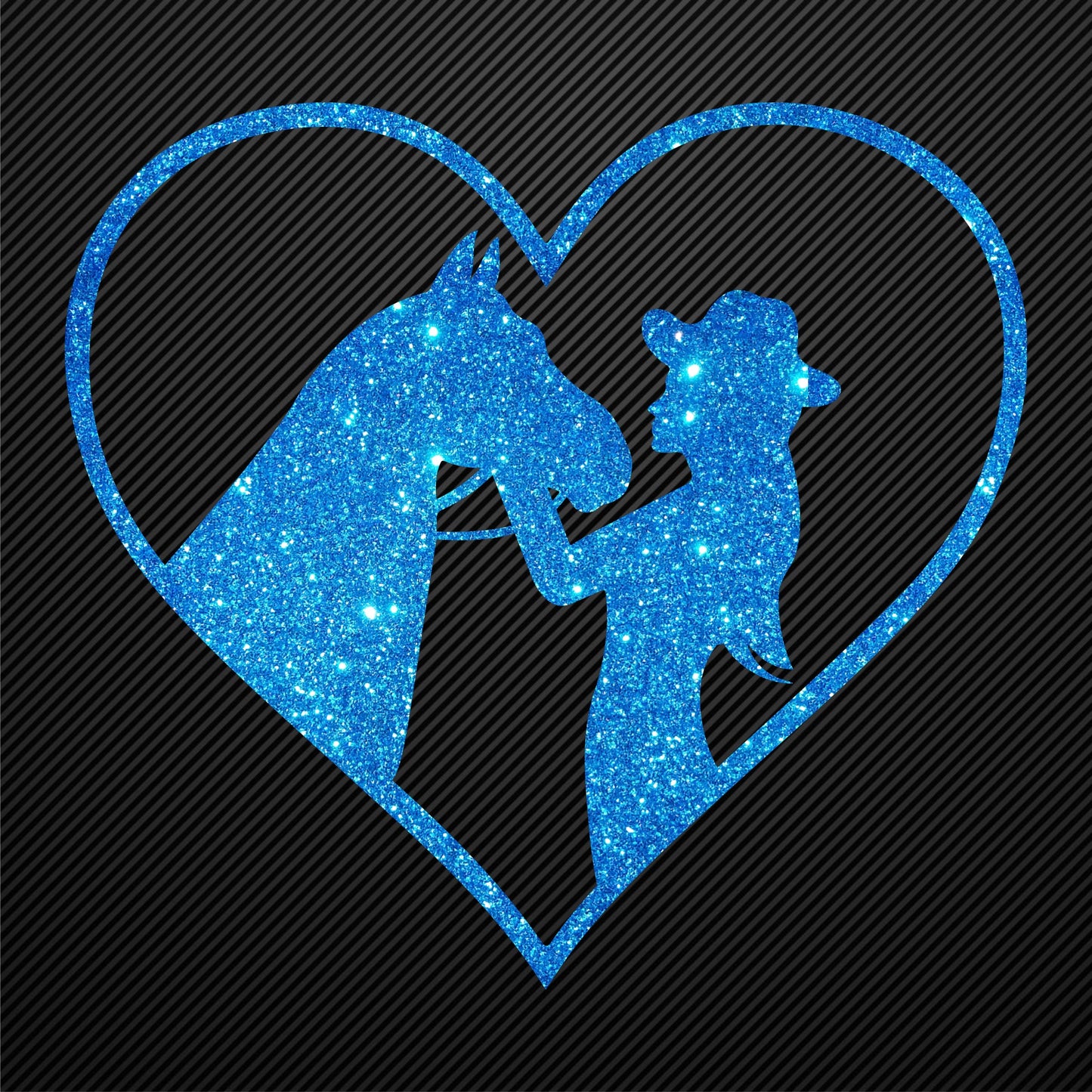 Glitzerdeals Bügelmotiv Cowgirl Aufbügler Pferd und Mädchen im Herz Glitzer Bügelbild Glitter Pferde Bügelmotiv Reiterin Glitzerbild