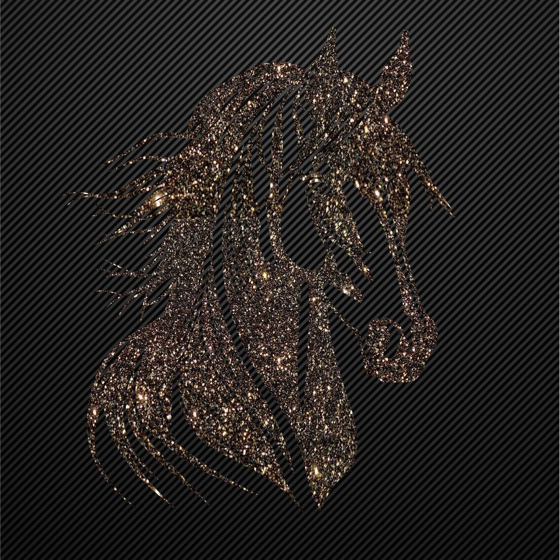 Glitzerdeals Bügelmotiv großer Pferdekopf Aufbügler Pferd Glitzer Bügelbild Glitter Pferde Bügelmotiv Reiterin Glitzerbild Reiten Pferdebild