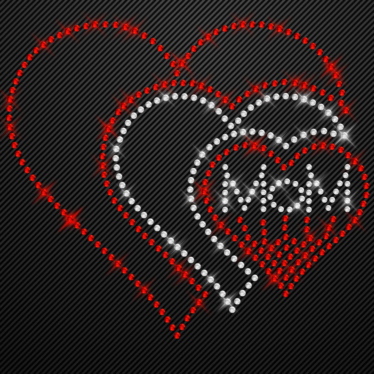 Strass Bügelbild Herzen Mom Strassmotiv beste Mama Herz zum Aufbügeln Aufbügler Bügelmotiv Glitzerbild Herzen rhinestone transfer Muttertag