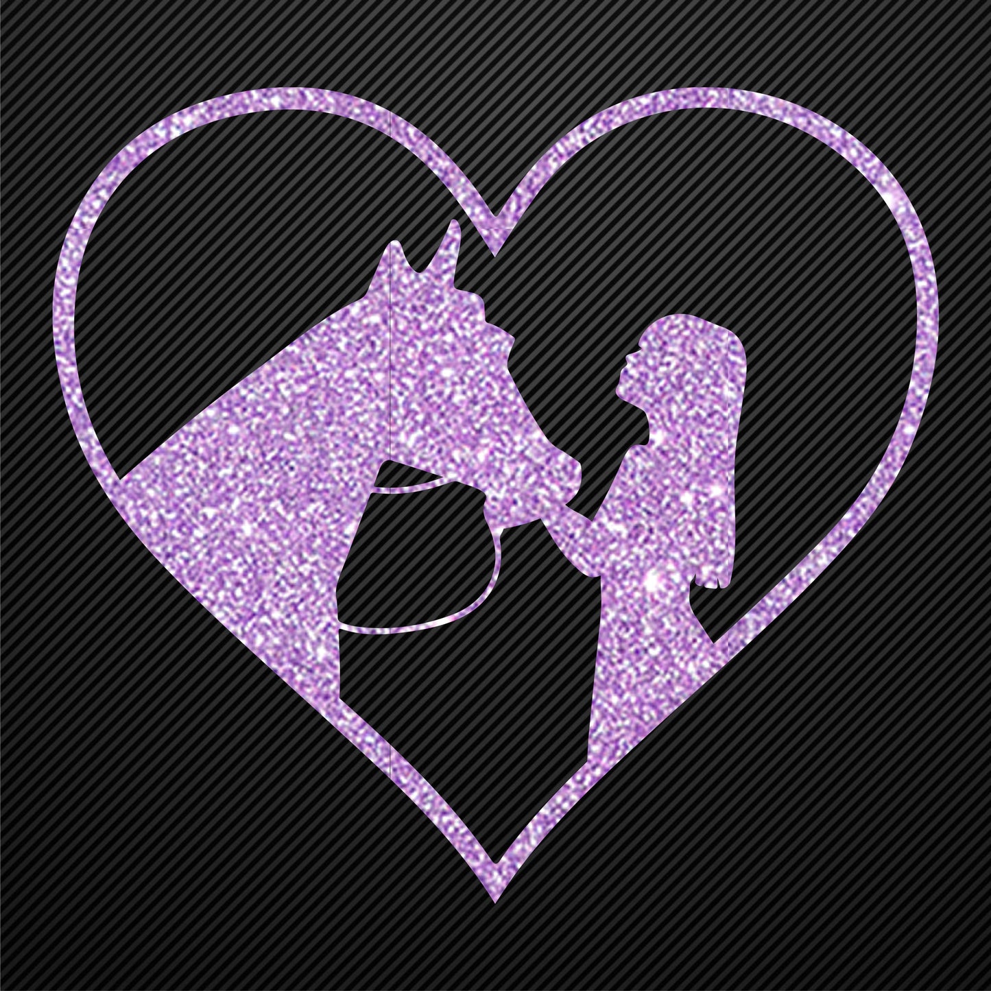 Glitzerdeals Bügelmotiv Pferdemädchen Aufbügler Pferd und Mädchen im Herz Glitzer Bügelbild Glitter Pferde Bügelmotiv Reiterin Glitzerbild