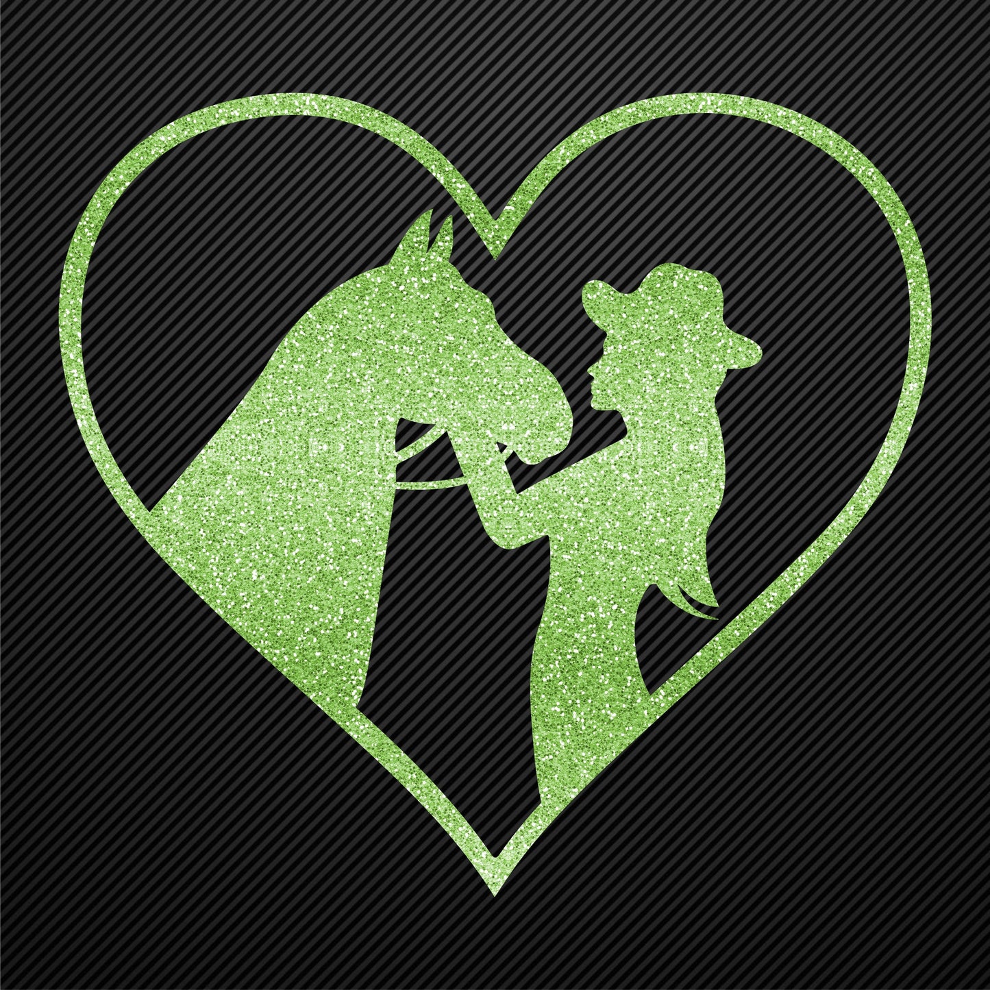 Glitzerdeals Bügelmotiv Cowgirl Aufbügler Pferd und Mädchen im Herz Glitzer Bügelbild Glitter Pferde Bügelmotiv Reiterin Glitzerbild