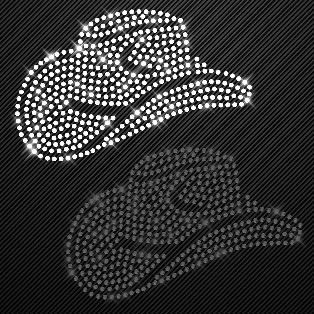 Strass Bügelbild Line Dance Strassmotiv zum Aufbügeln Aufbügler Cowboyhut Hotfix iron-on-rhinestone transfer Bügelmotiv Cowgirl Western