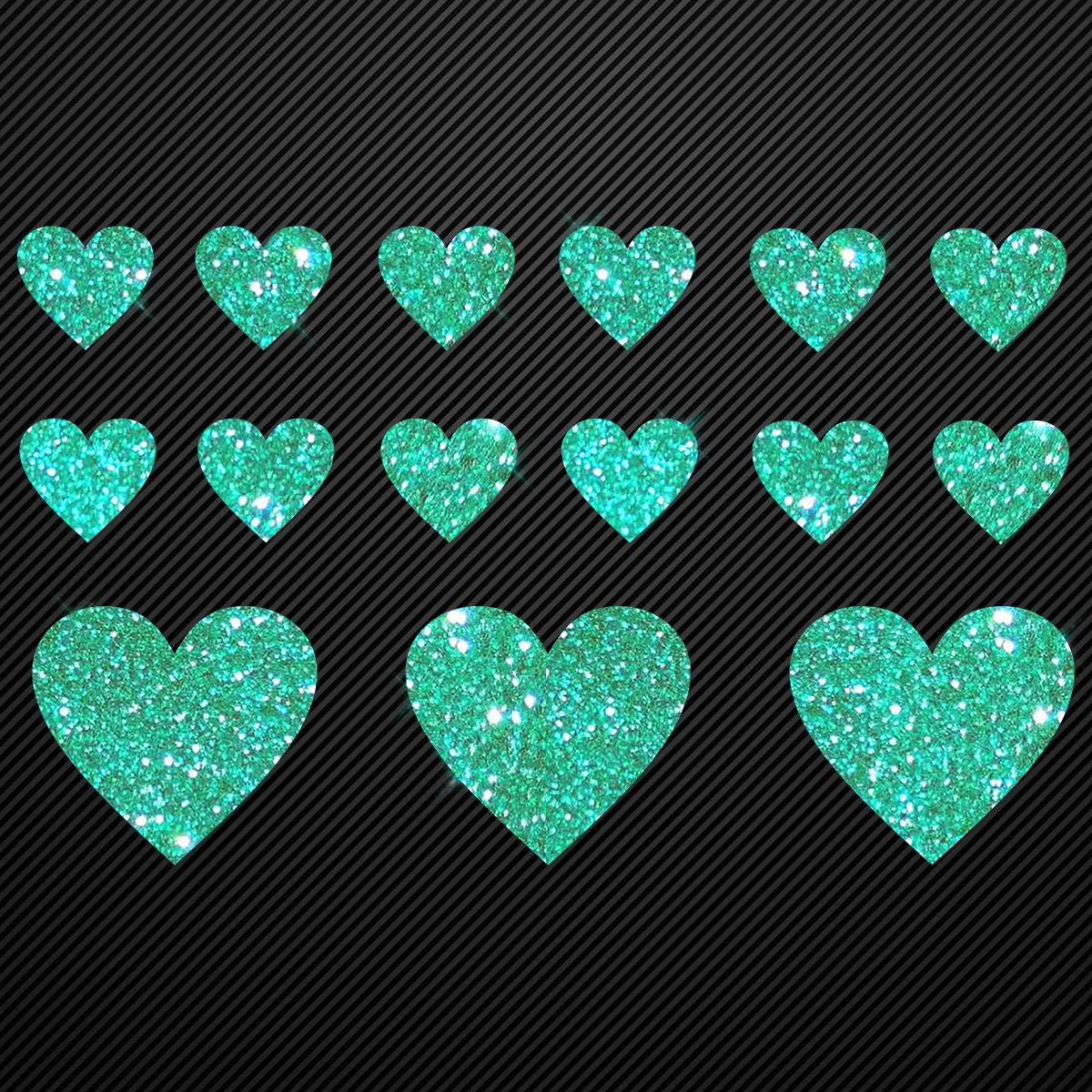 Glitzerdeals Bügelbild Glitzer Herzen zum Aufbügeln Aufbügler Glitzer Herz Bügelmotiv Glitter Herz Set Glitzerbild Bügelbilder mit Glitzer