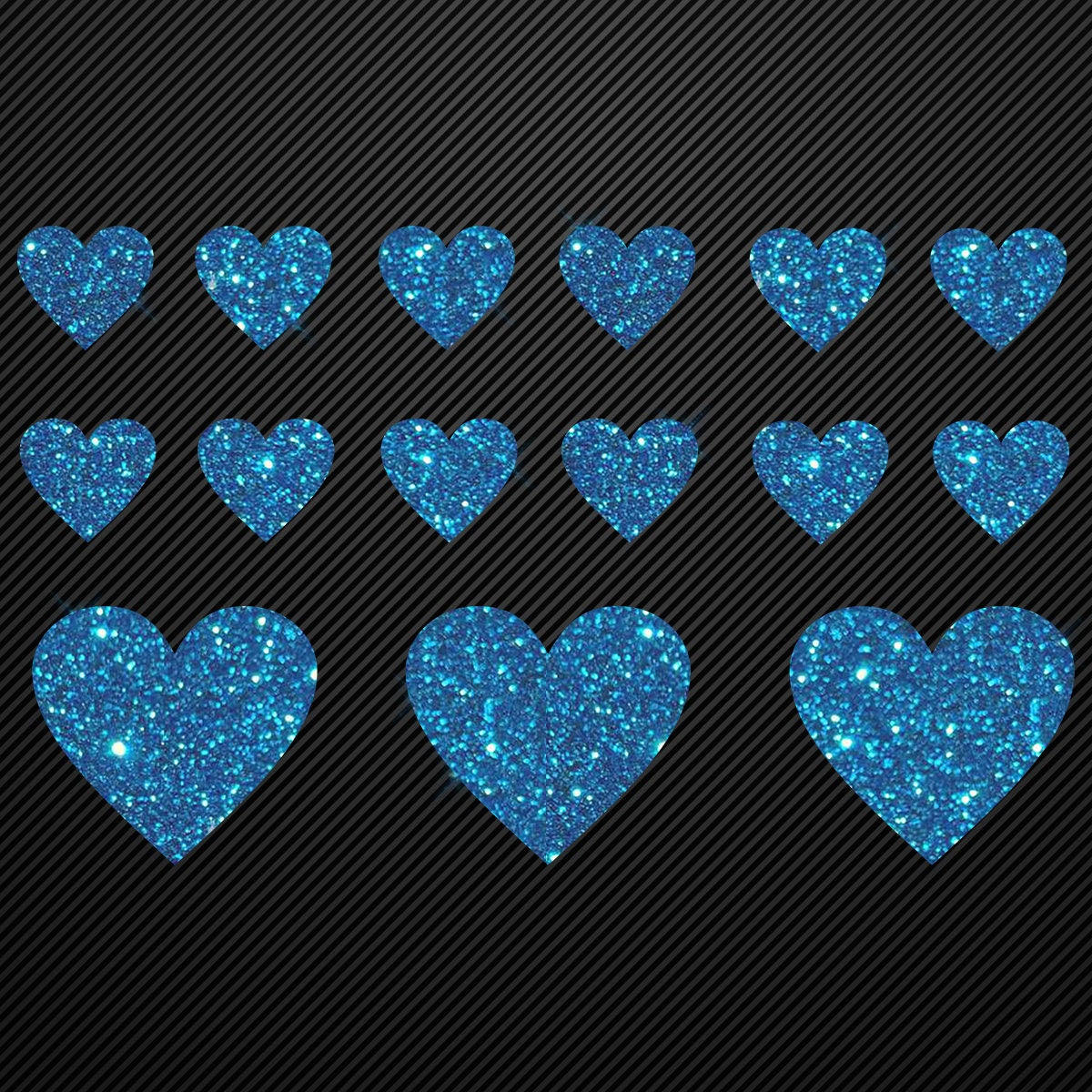 Glitzerdeals Bügelbild Glitzer Herzen zum Aufbügeln Aufbügler Glitzer Herz Bügelmotiv Glitter Herz Set Glitzerbild Bügelbilder mit Glitzer