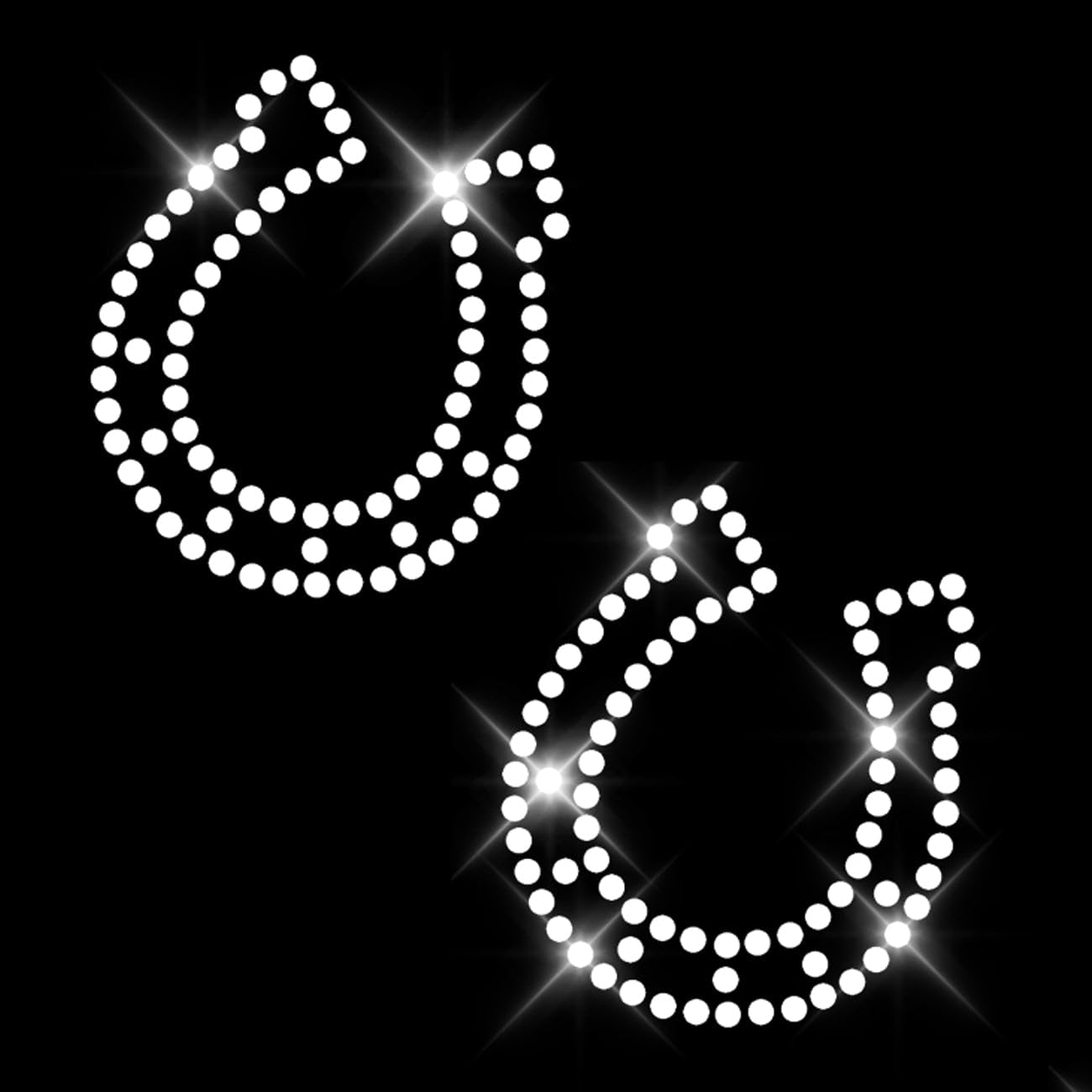 Glitzerdeals Bügelbilder Karneval Strass Pferde und Hufeisen Aufbügler für Textilien Pferd Bügelmotiv Hufeisen Strass Bügelbild Reiten