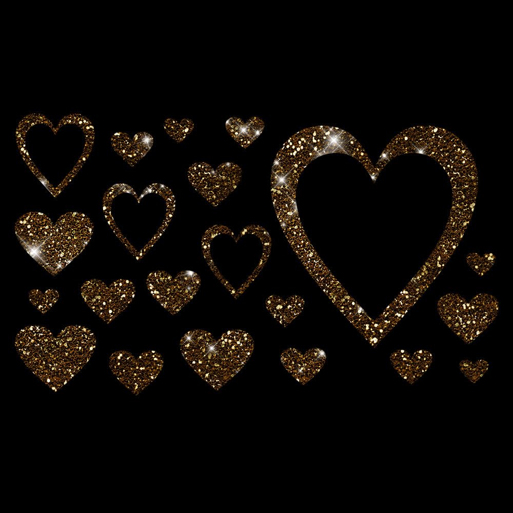 Glitzerdeals Bügelbild Glitzer Herzen Glitzerbild zum Aufbügeln Herzen Glitzerflex Herz Bling Aufbügler Karneval