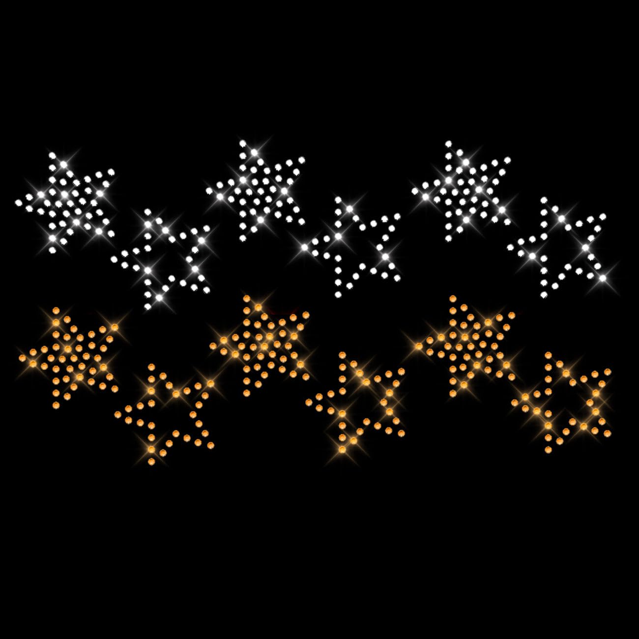 Glitzerdeals Bügelbilder Karneval Strass Sterne kristall und gold Set Stern 12 Aufbügler für Textilien Stern Bügelmotiv Sterne Strass Bügelbild Stern