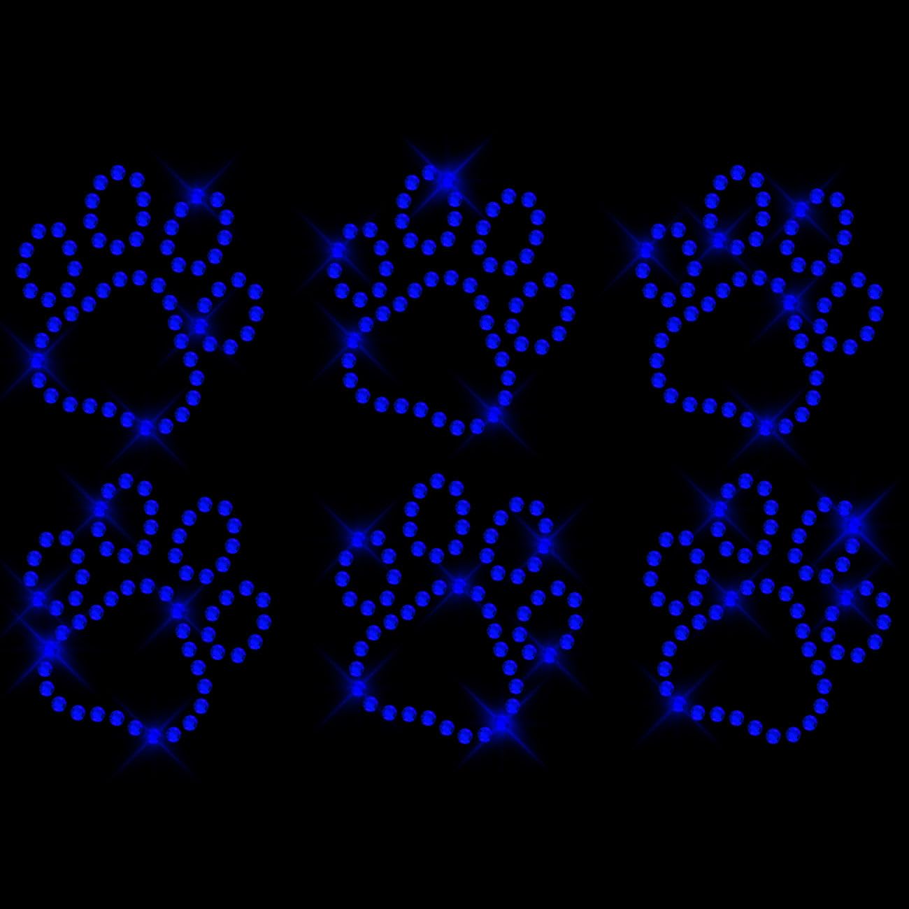 Glitzerdeals Bügelbilder Karneval Strass Pfoten Umriss Set Aufbügler für Textilien Pfote Bügelmotiv Hundepfoten Strass Bügelbild Pfoten