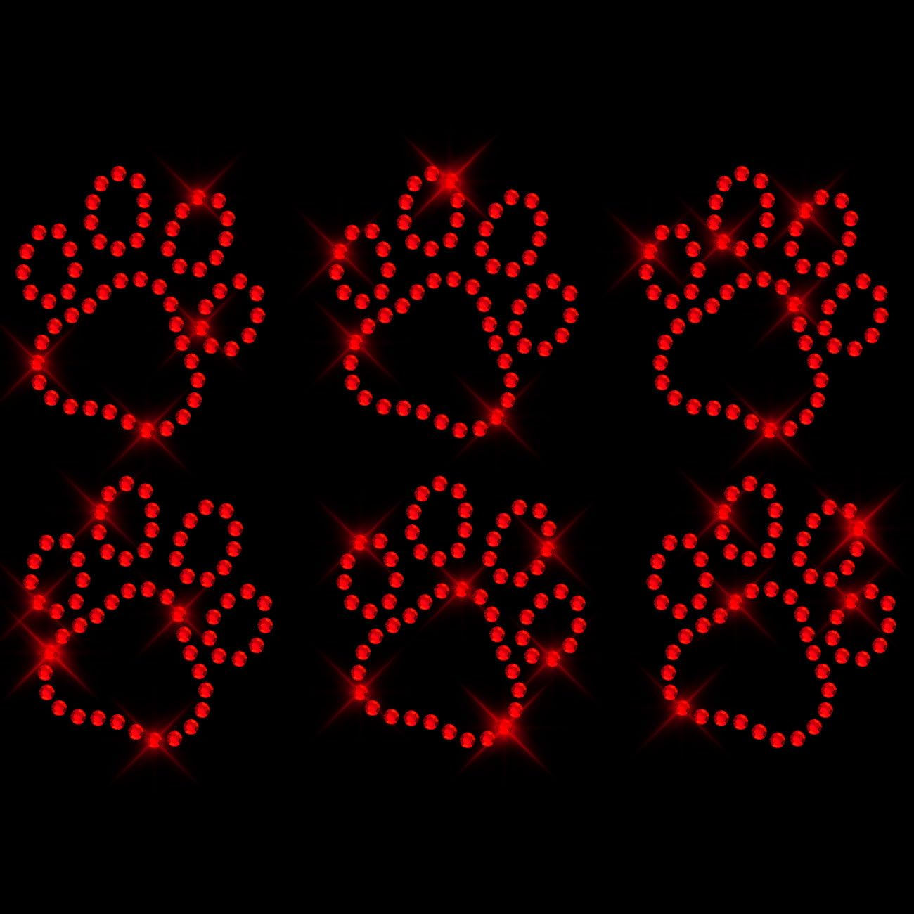 Glitzerdeals Bügelbilder Karneval Strass Pfoten Umriss Set Aufbügler für Textilien Pfote Bügelmotiv Hundepfoten Strass Bügelbild Pfoten