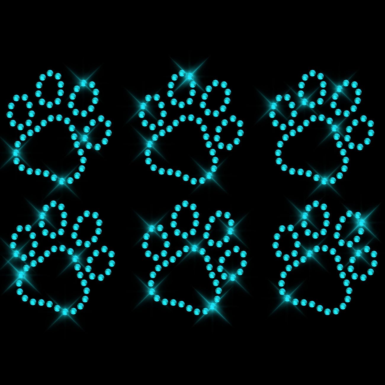 Glitzerdeals Bügelbilder Karneval Strass Pfoten Umriss Set Aufbügler für Textilien Pfote Bügelmotiv Hundepfoten Strass Bügelbild Pfoten