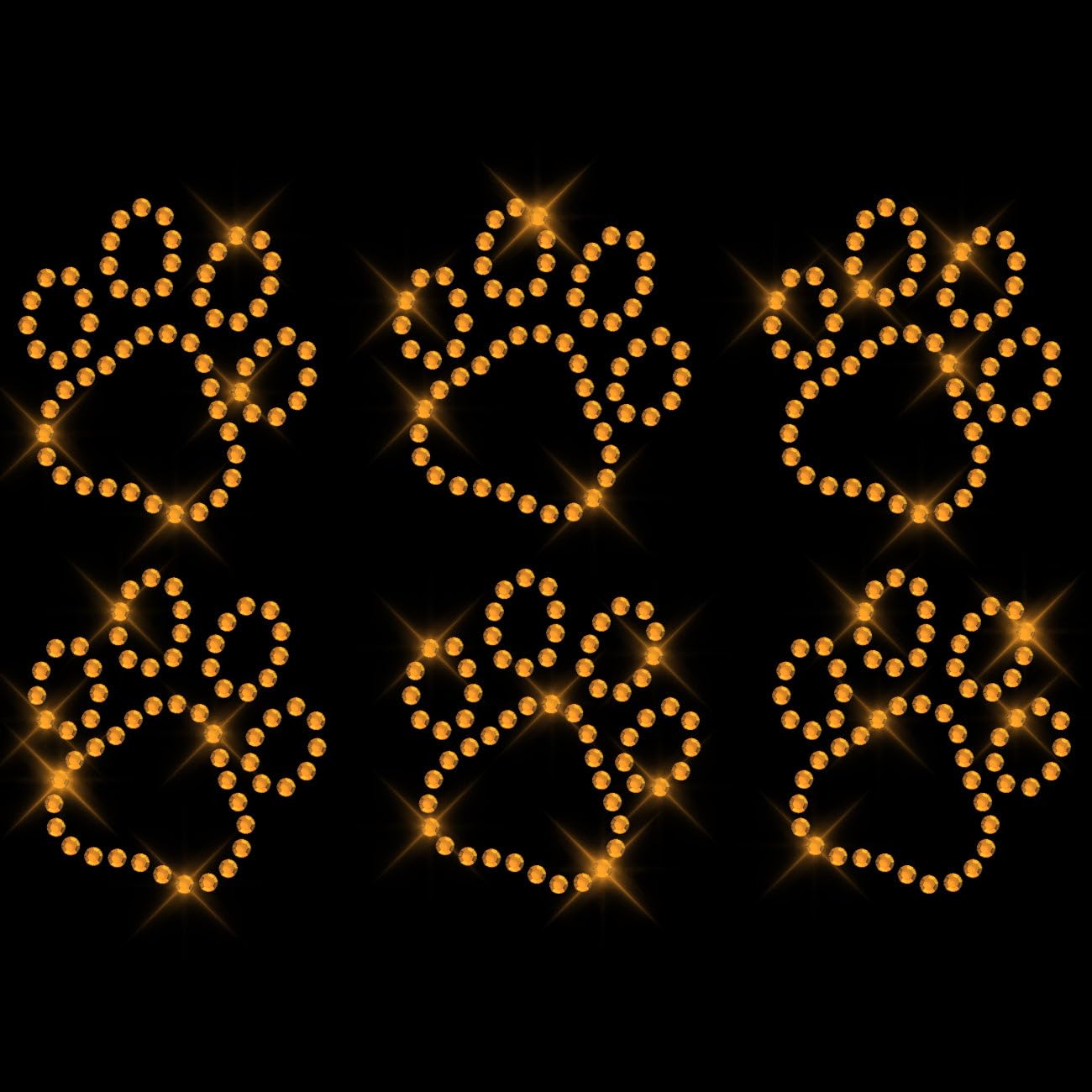 Glitzerdeals Bügelbilder Karneval Strass Pfoten Umriss Set Aufbügler für Textilien Pfote Bügelmotiv Hundepfoten Strass Bügelbild Pfoten