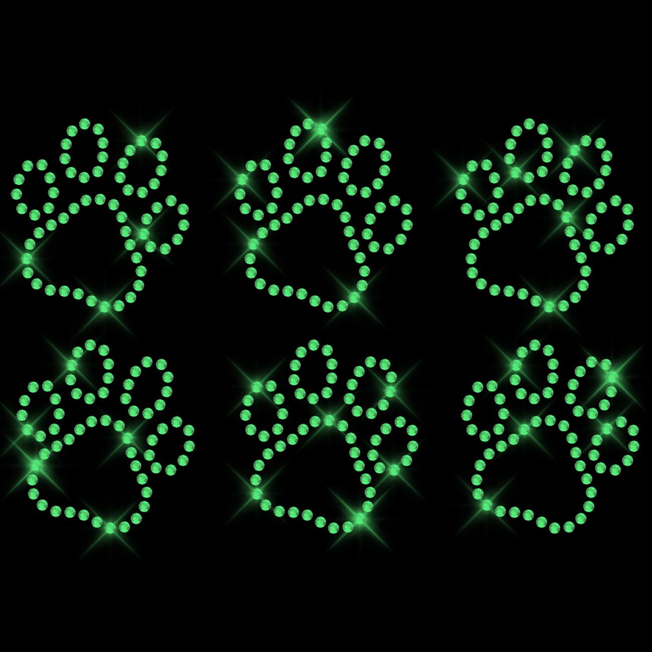 Glitzerdeals Bügelbilder Karneval Strass Pfoten Umriss Set Aufbügler für Textilien Pfote Bügelmotiv Hundepfoten Strass Bügelbild Pfoten