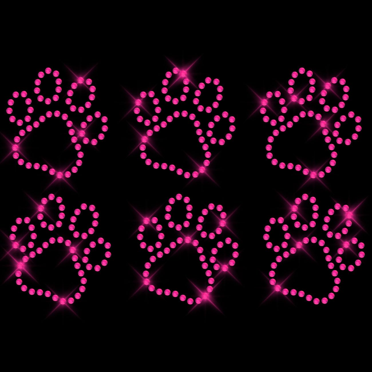 Glitzerdeals Bügelbilder Karneval Strass Pfoten Umriss Set Aufbügler für Textilien Pfote Bügelmotiv Hundepfoten Strass Bügelbild Pfoten