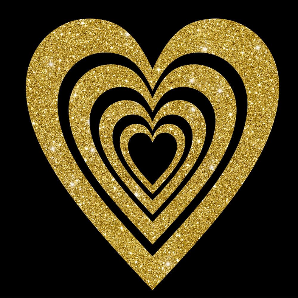 Glitzerdeals Bügelbilder Glitzer großes Herz Silhouette Glitzer Aufbügler für Textilien Karneval Kostüm Herzen Bügelflicken Sterne Fasching Patch zum Aufbügeln Herzen