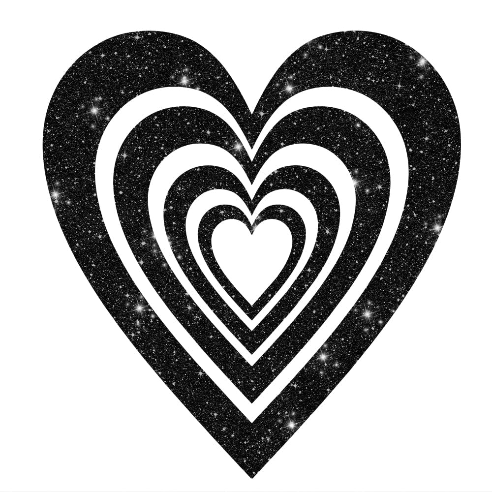 Glitzerdeals Bügelbilder Glitzer großes Herz Silhouette Glitzer Aufbügler für Textilien Karneval Kostüm Herzen Bügelflicken Sterne Fasching Patch zum Aufbügeln Herzen