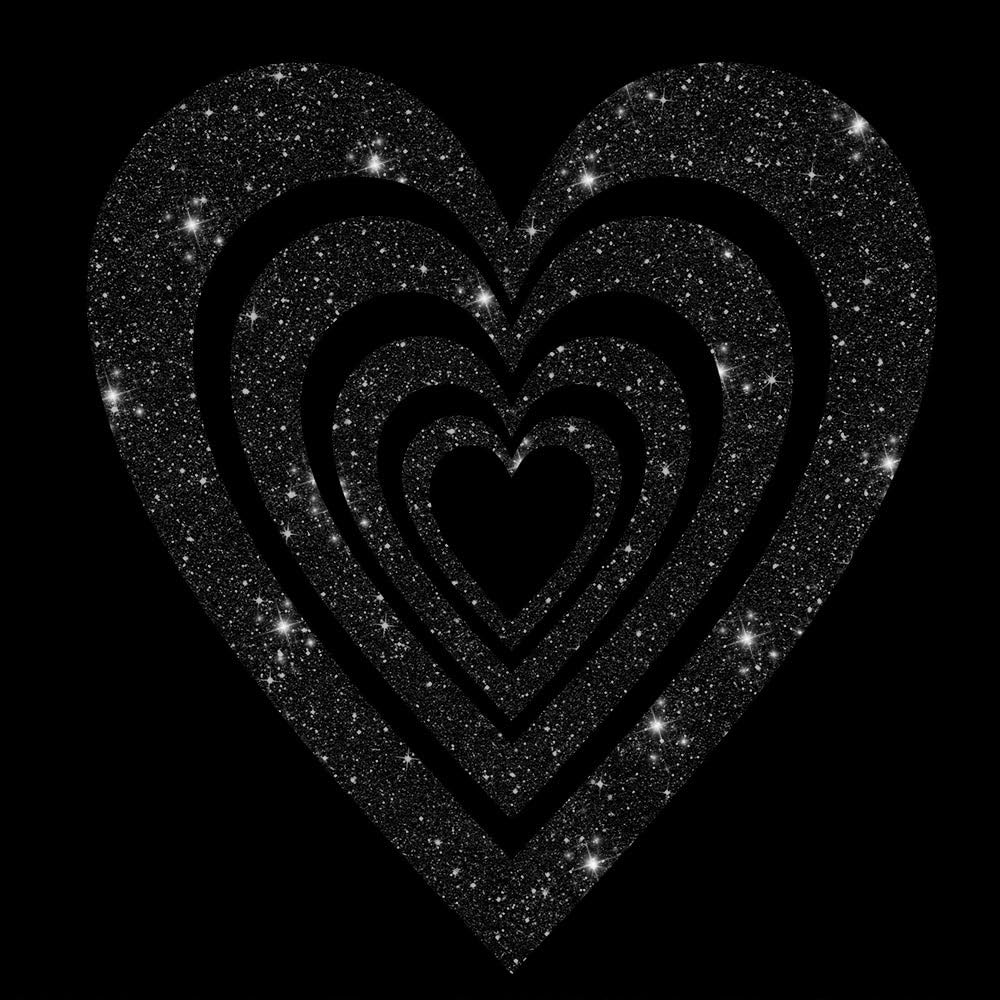 Glitzerdeals Bügelbilder Glitzer großes Herz Silhouette Glitzer Aufbügler für Textilien Karneval Kostüm Herzen Bügelflicken Sterne Fasching Patch zum Aufbügeln Herzen