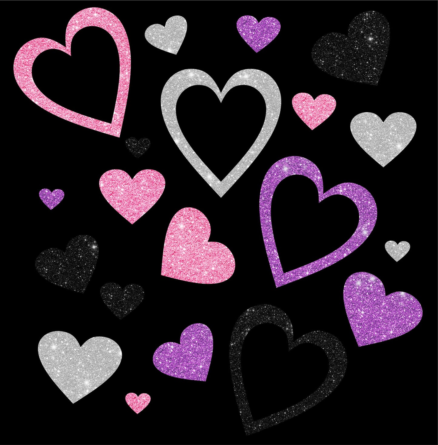 Glitzerdeals Bügelbilder Glitzer Herzen Set bunt 20 Herzen Aufbügler für Textilien Karneval Kostüm 4 x 5 Herzen Bügelflicken Fasching Patch zum Aufbügeln Karneval Fasching