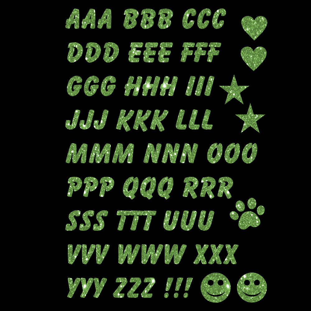 Glitzerdeals Bügelbild Glitzer Alphabet zum Aufbügeln Buchstaben für Namen Glitzerflex