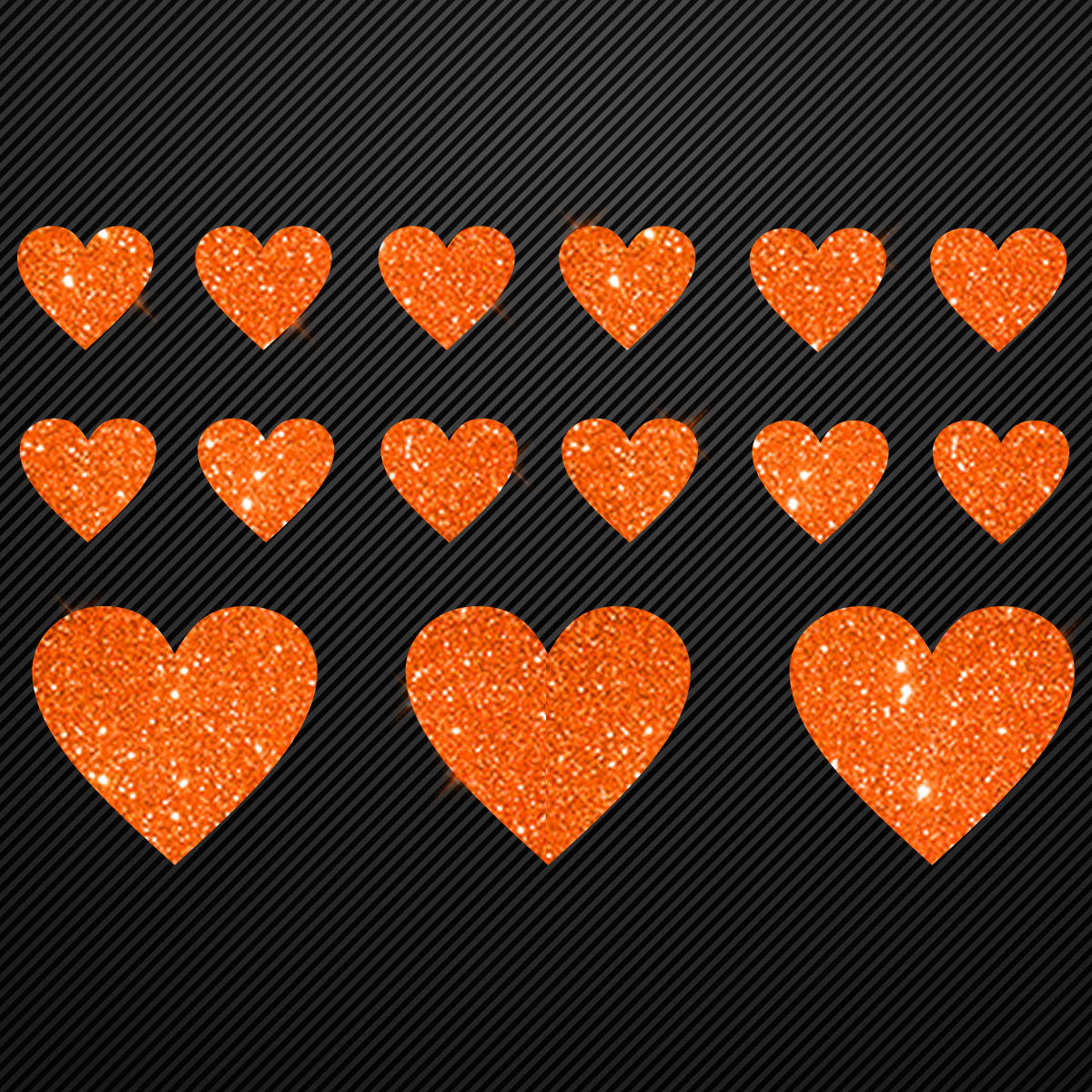Glitzerdeals Bügelbild Glitzer Herzen zum Aufbügeln Aufbügler Glitzer Herz Bügelmotiv Glitter Herz Set Glitzerbild Bügelbilder mit Glitzer