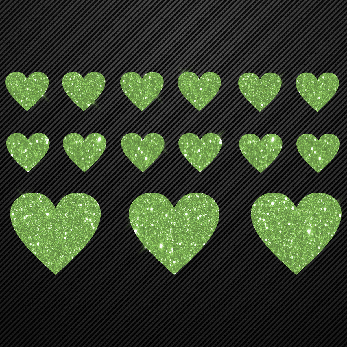 Glitzerdeals Bügelbild Glitzer Herzen zum Aufbügeln Aufbügler Glitzer Herz Bügelmotiv Glitter Herz Set Glitzerbild Bügelbilder mit Glitzer