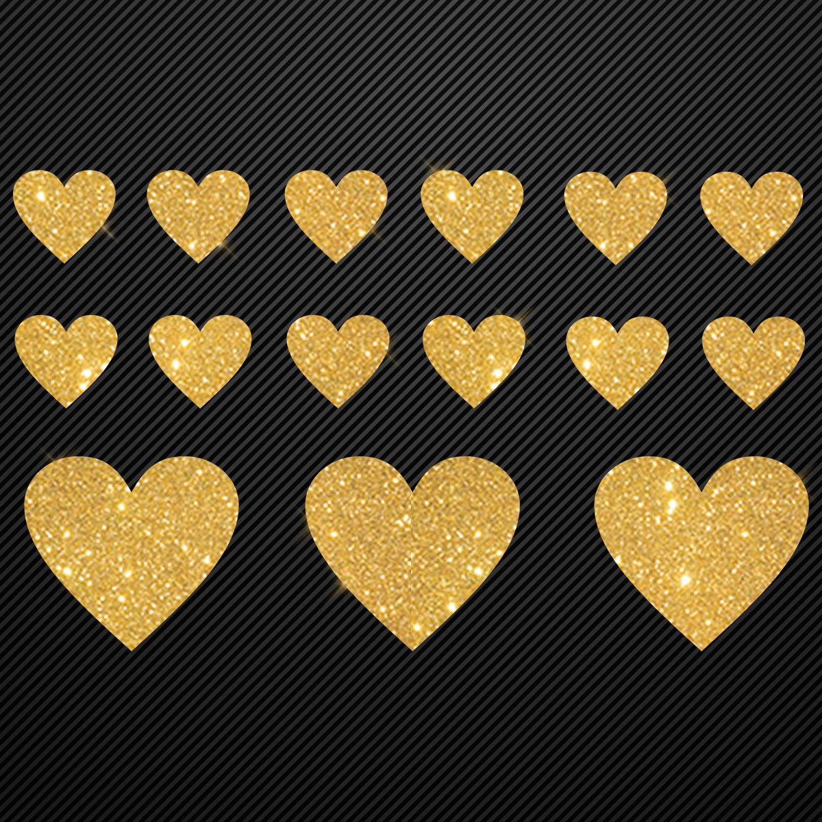 Glitzerdeals Bügelbild Glitzer Herzen zum Aufbügeln Aufbügler Glitzer Herz Bügelmotiv Glitter Herz Set Glitzerbild Bügelbilder mit Glitzer