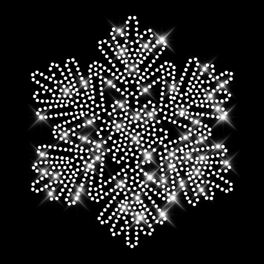 Glitzerdeals Bügelbild Strass große Schneeflocke Strass Apres Ski Strassmotiv zum Aufbügeln Weihnachten Bügelmotiv Schnee Strass Aufbügler Weihnachten