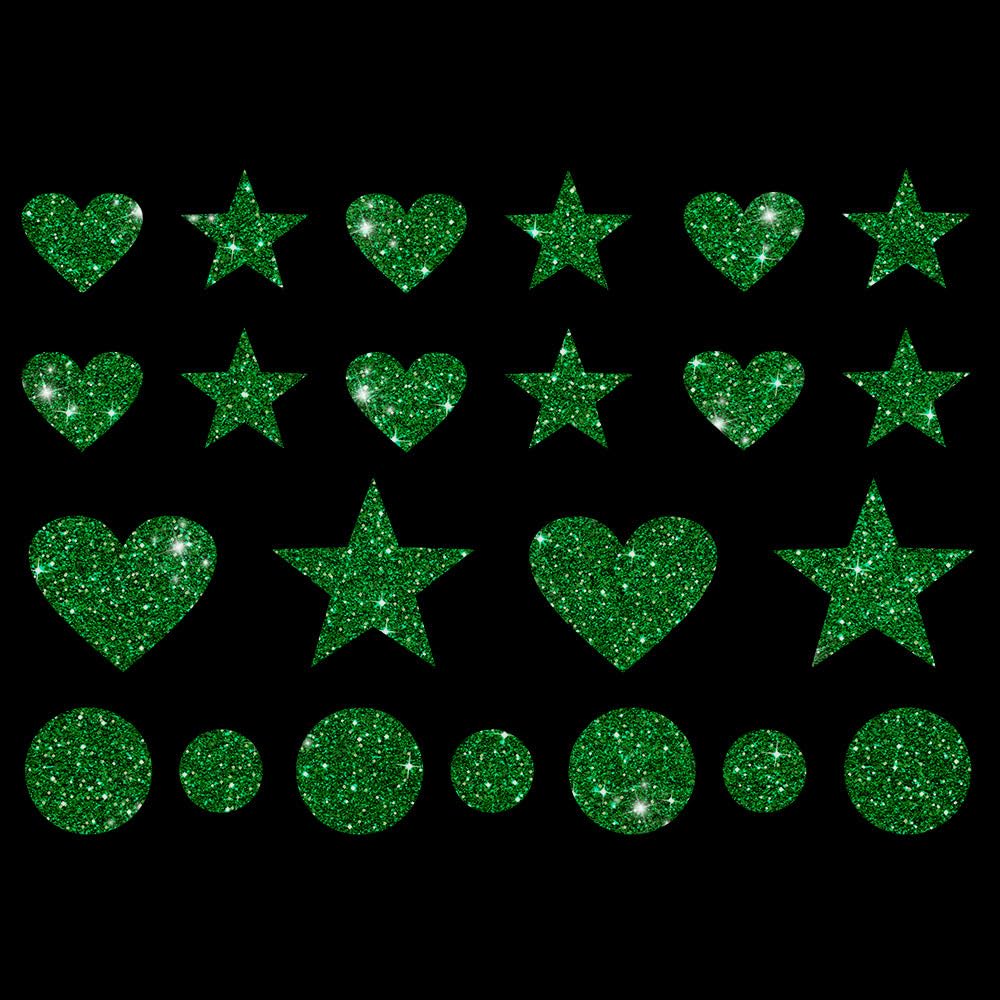 Glitzerdeals Bügelbild Glitzer Herzen Sterne Punkte Karneval Glitzer Glitzerbild zum Aufbügeln Herzen Glitzerflex Sterne Bling Aufbügler Herzen