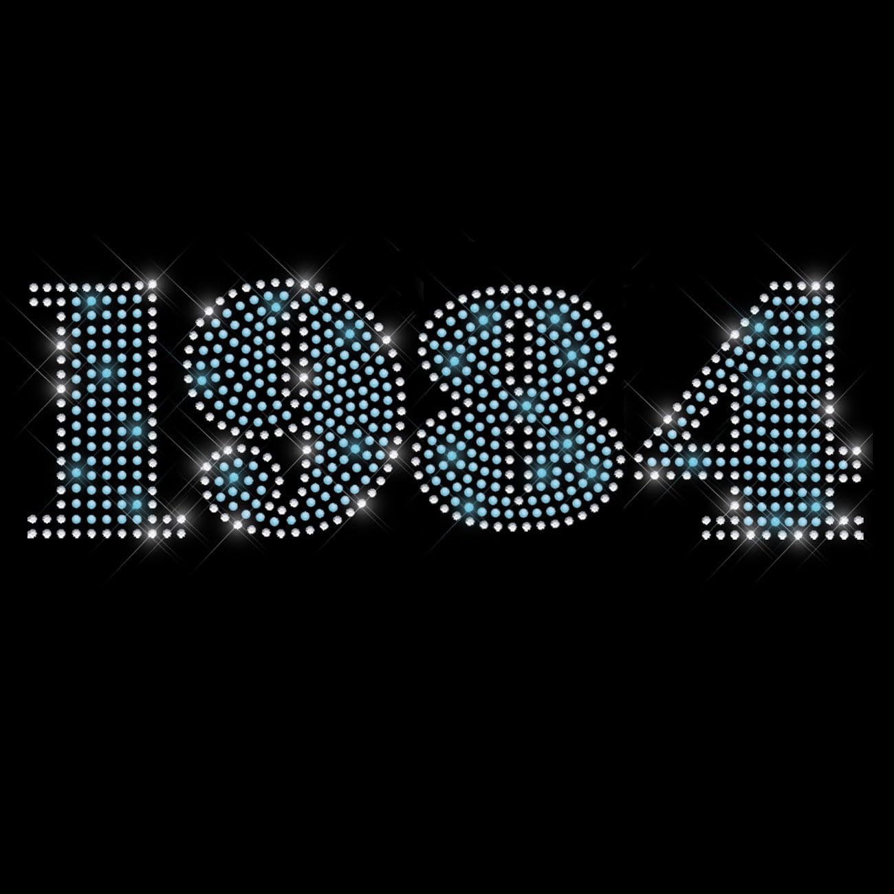 Glitzerdeals Bügelbild Strass 40. Geburtstag Jahreszahl 1984 mit Krone Strassmotiv zum Aufbügeln 40. Geburtstag Bügelmotiv Jubiläum Strass Aufbügler 40. Geburtstag