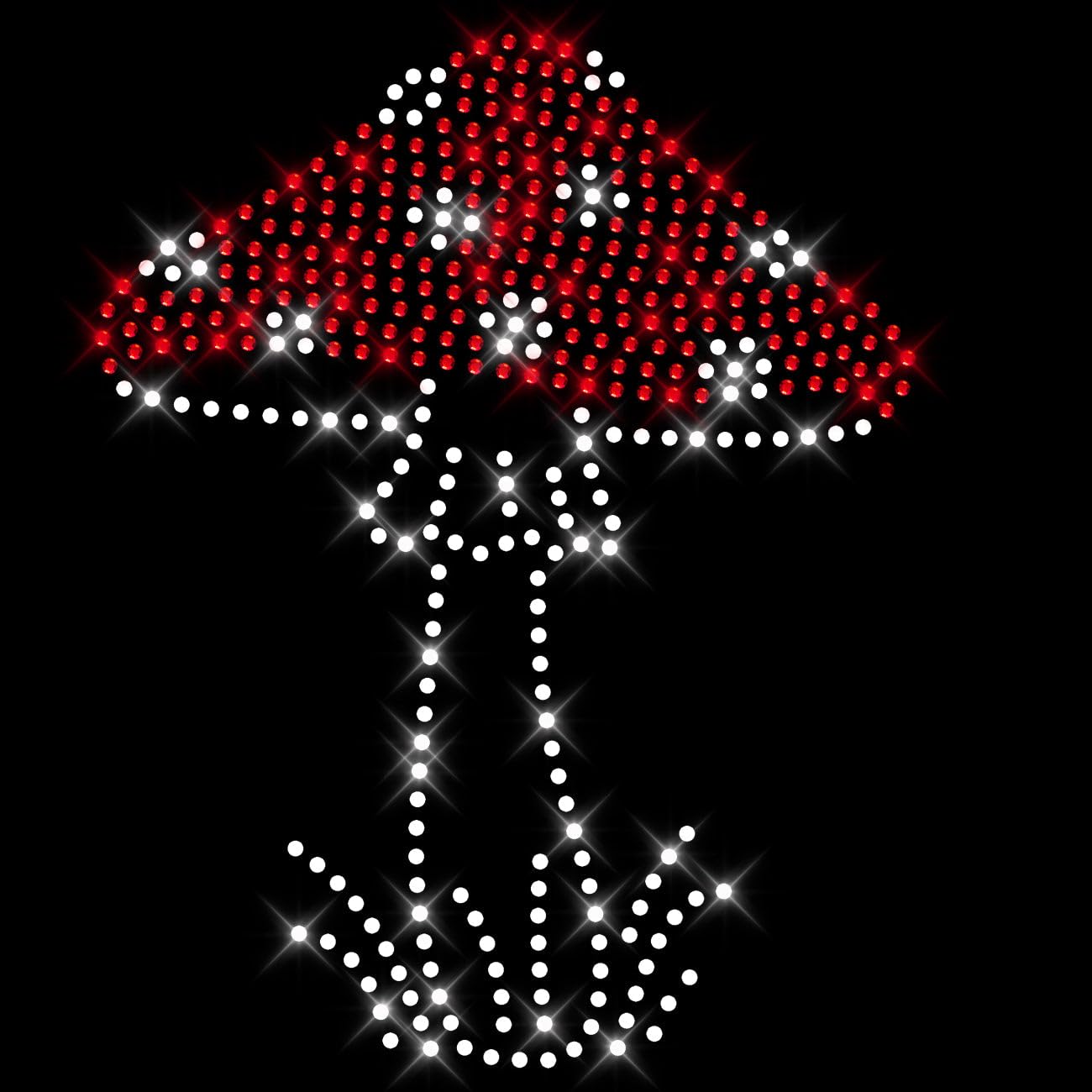 Glitzerdeals Bügelbild Strass Fliegenpilz Glückspilz Pilz Strassmotiv zum Aufbügeln Pilz Bügelmotiv Fliegenpilz Strass Aufbügler Pilz