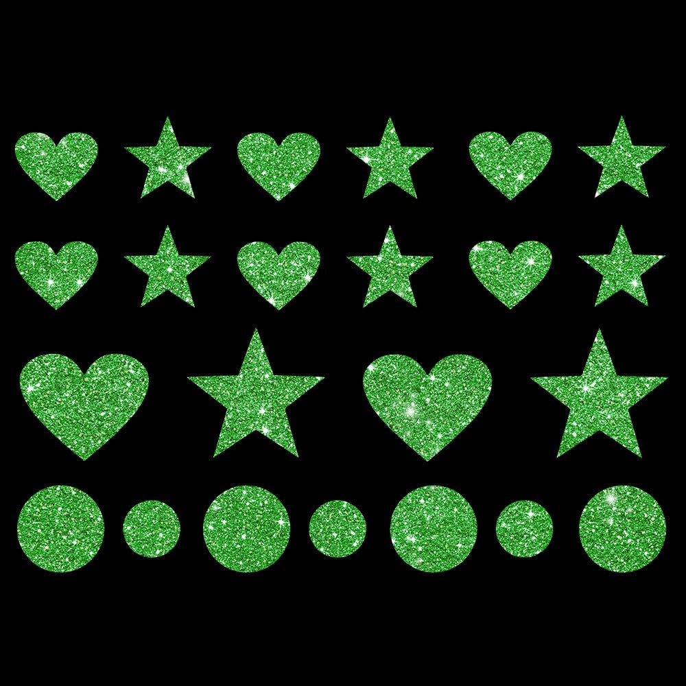 Glitzerdeals Bügelbild Glitzer Herzen Sterne Punkte Karneval Glitzer Glitzerbild zum Aufbügeln Herzen Glitzerflex Sterne Bling Aufbügler Herzen