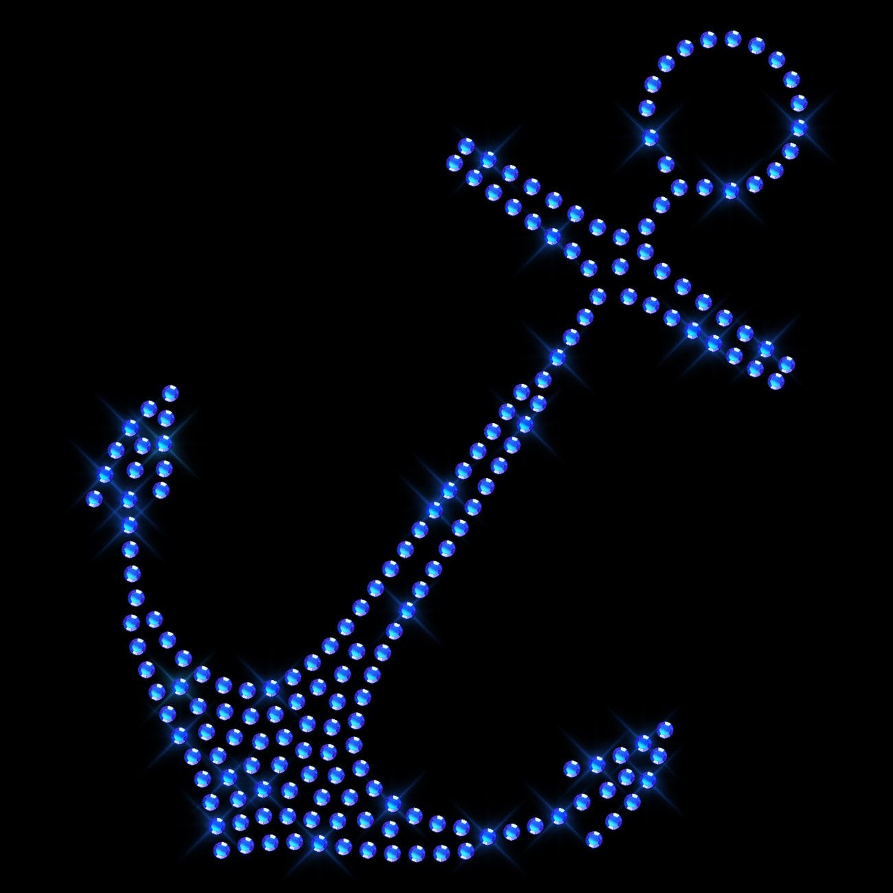 Glitzerdeals Bügelbild Strass funkelnder Anker Strassmotiv zum Aufbügeln Anker Bügelmotiv Strass Anker Strass Aufbügler Anker