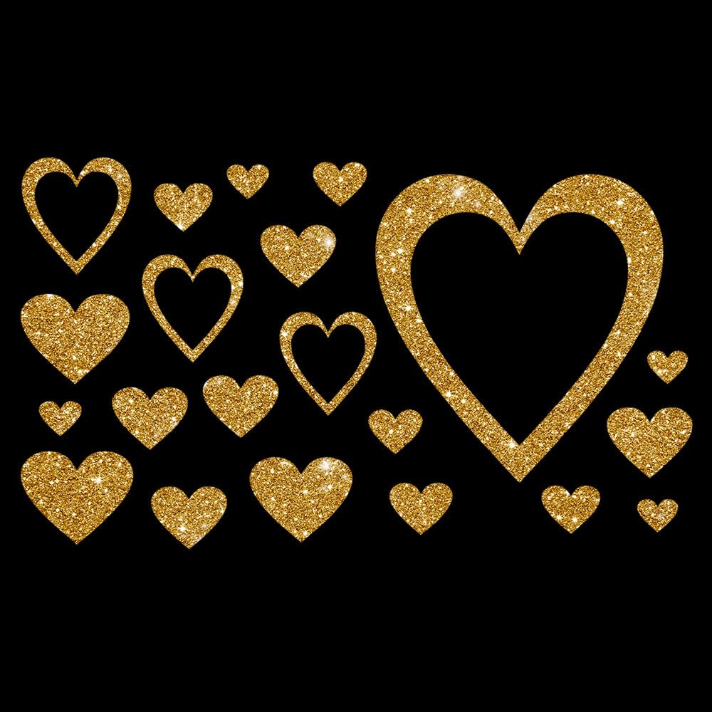 Glitzerdeals Bügelbild Glitzer Herzen Glitzerbild zum Aufbügeln Herzen Glitzerflex Herz Bling Aufbügler Karneval