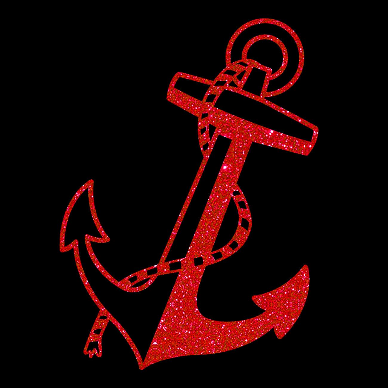 Glitzerdeals Bügelbild Glitzer großer Anker mit Seil Glitzerbild zum Aufbügeln Anker Glitzerflex maritim Bling Aufbügler Anker