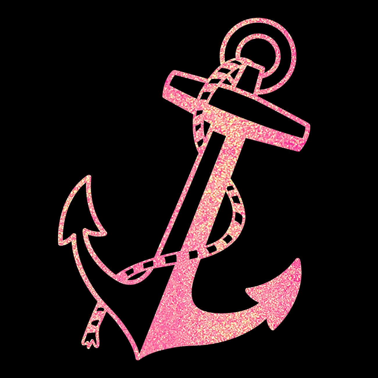 Glitzerdeals Bügelbild Glitzer großer Anker mit Seil Glitzerbild zum Aufbügeln Anker Glitzerflex maritim Bling Aufbügler Anker