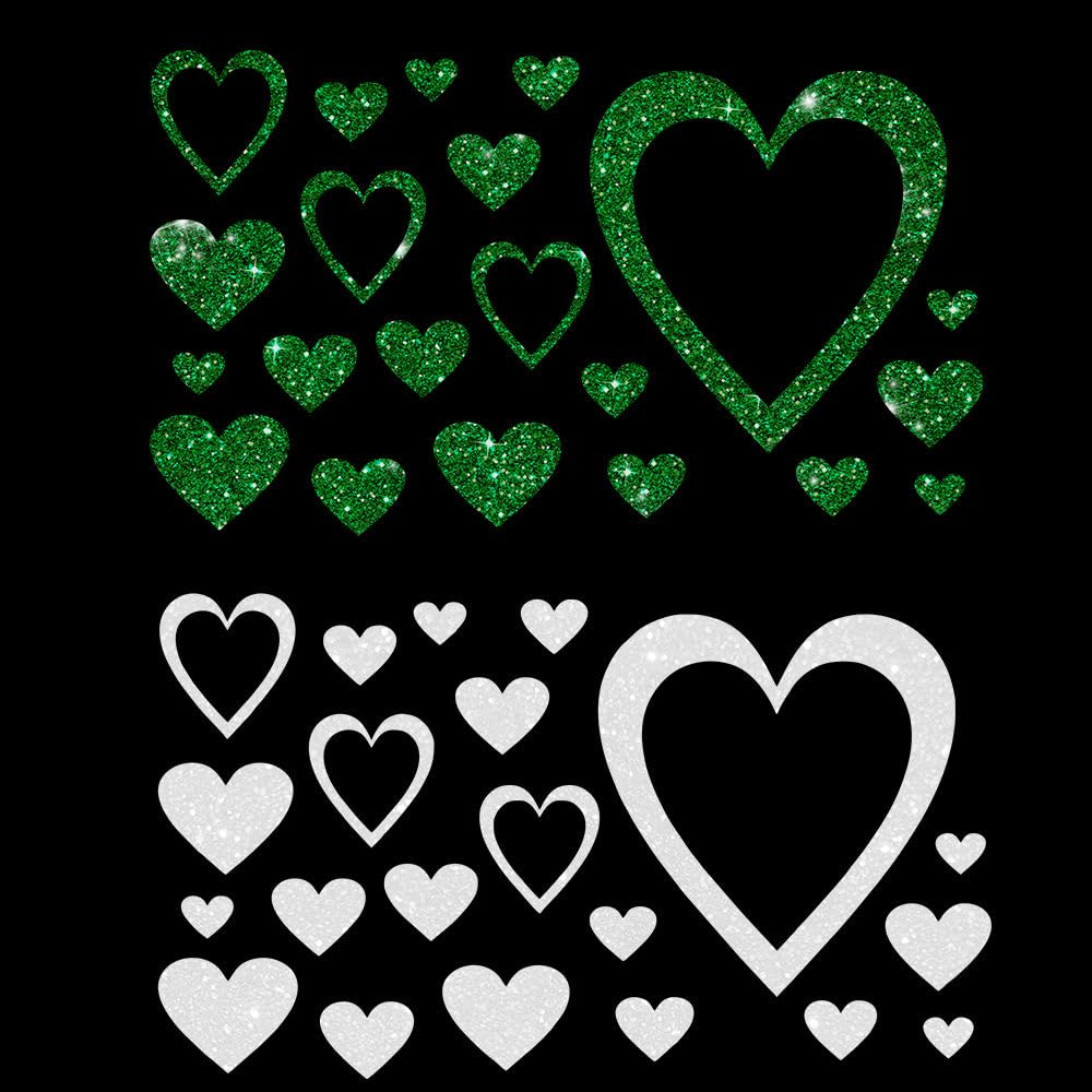 Glitzerdeals Bügelbild Glitzer Herzen Glitzerbild zum Aufbügeln Herzen Glitzerflex Herz Bling Aufbügler Karneval