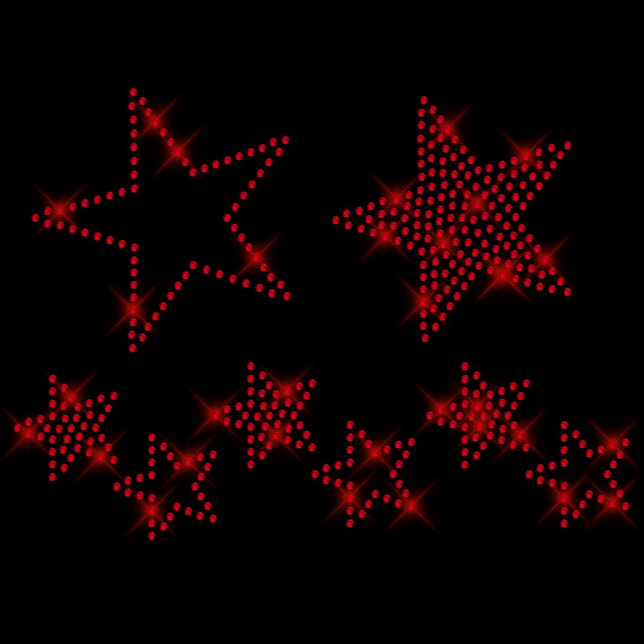 Glitzerdeals Strass Bügelbild Sterne – Aufbügler für Textilien, T-Shirt & Kostüm – DIY Strassmotiv zum Aufbügeln