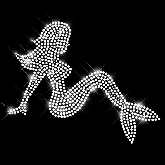 Glitzerdeals Bügelbild Strass Meerjungfrau kristall Mermaid Strassmotiv zum Aufbügeln Meerjungfrau Bügelmotiv Mermaid Strass Aufbügler Meerjungfrau