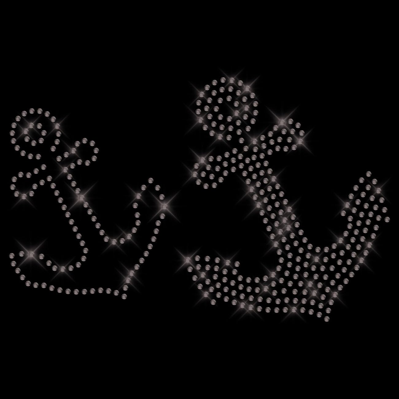 Glitzerdeals Bügelbild Strass Anker 2er Set Strassmotiv zum Aufbügeln Anker Bügelmotiv anchor Strass Aufbügler Anker
