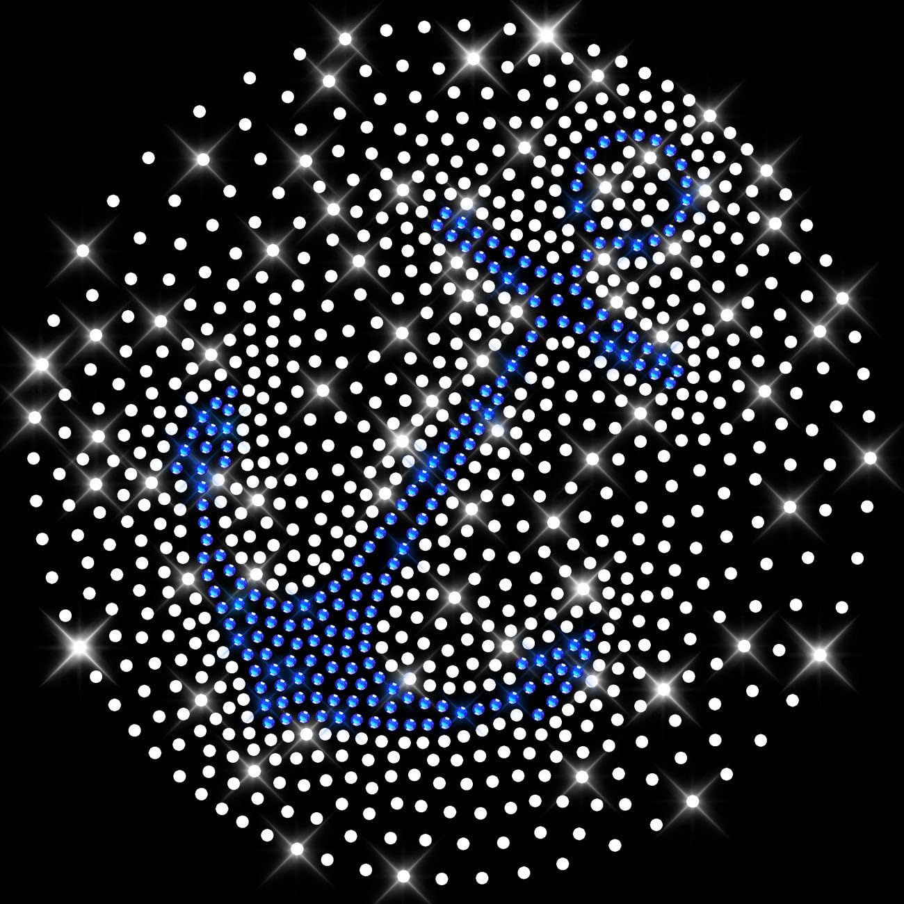 Glitzerdeals Bügelbild Strass funkelnder Anker Strassmotiv zum Aufbügeln Anker Bügelmotiv Strass Anker Strass Aufbügler Anker
