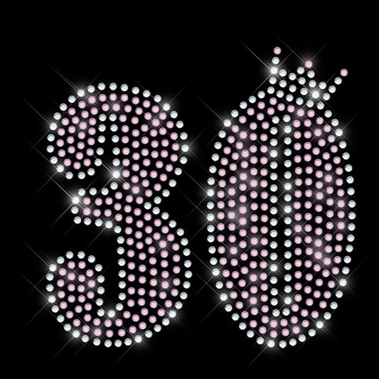 Glitzerdeals Bügelbild Strass 30. Geburtstag Geburtstagszahl mit Krone Strassmotiv zum Aufbügeln 30. Geburtstag Bügelmotiv Jubiläum Strass Aufbügler 30. Geburtstag