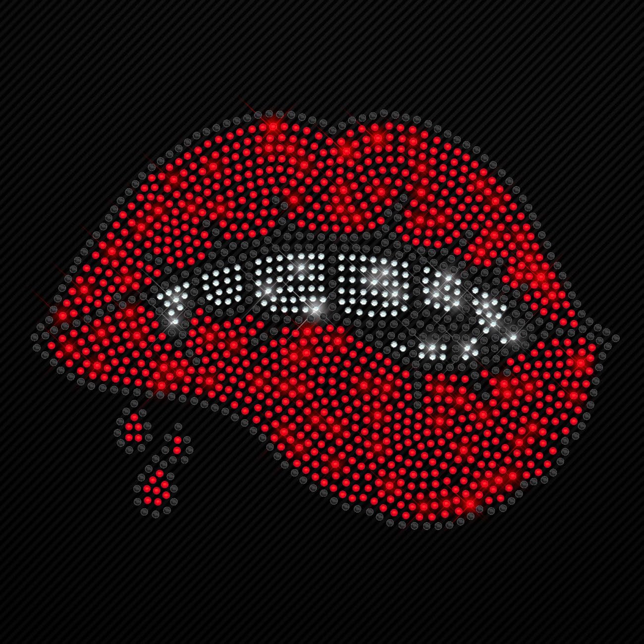 Glitzerdeals Bügelbild Strass Vampirmund zum Aufbügeln Strassmotiv zum Aufbügeln Vampir Bügelmotiv Fasching Strass Aufbügler Vampir