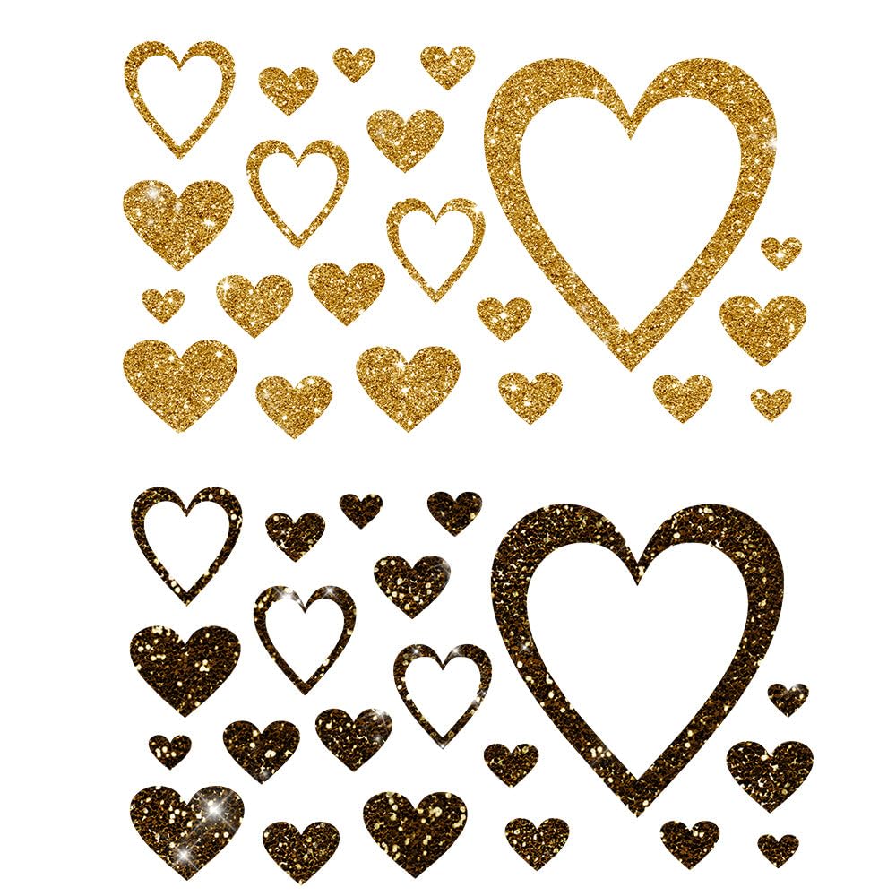Glitzerdeals Bügelbild Glitzer Herzen Glitzerbild zum Aufbügeln Herzen Glitzerflex Herz Bling Aufbügler Karneval