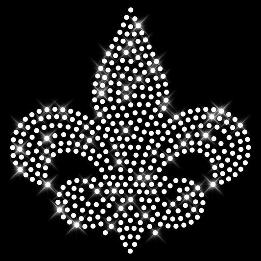 Glitzerdeals Bügelbild Strass funkelnde französische Lilie Strassmotiv zum Aufbügeln Lilie Bügelmotiv französische Lilie Strass Aufbügler Lilie Heraldik