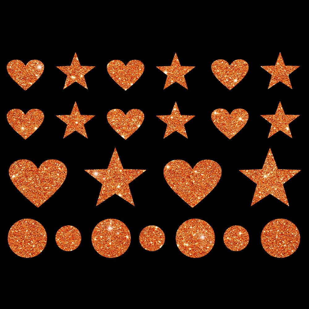 Glitzerdeals Bügelbild Glitzer Herzen Sterne Punkte Karneval Glitzer Glitzerbild zum Aufbügeln Herzen Glitzerflex Sterne Bling Aufbügler Herzen