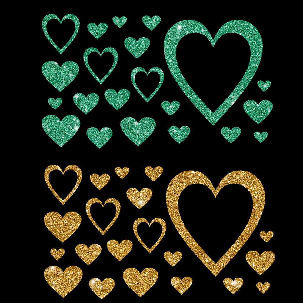 Glitzerdeals Bügelbild Glitzer Herzen Glitzerbild zum Aufbügeln Herzen Glitzerflex Herz Bling Aufbügler Karneval